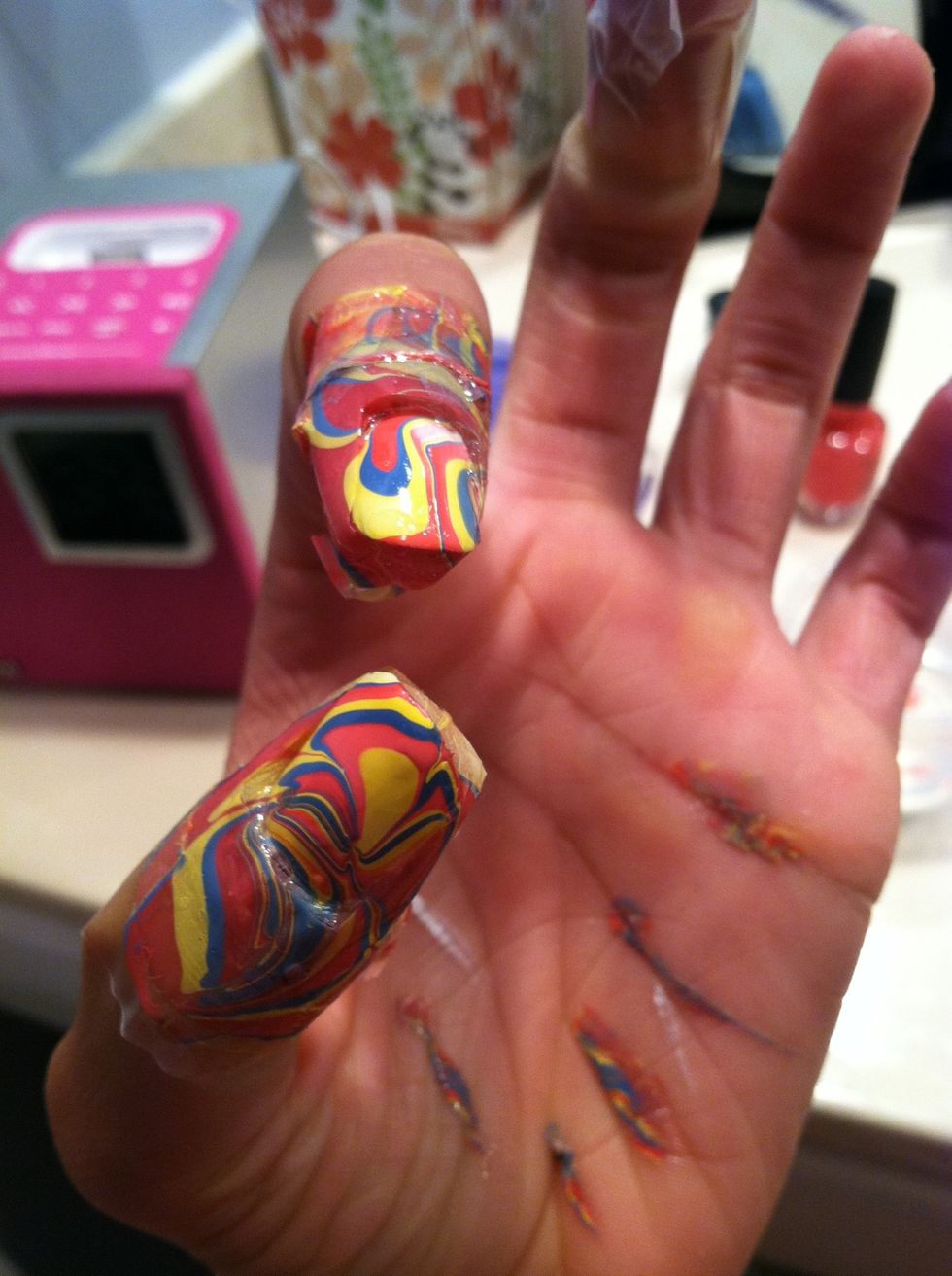 And BAMMMM! There are the beautiful swirls/patterns this make take a few times to get them perfect, it took me at least 25 tries!