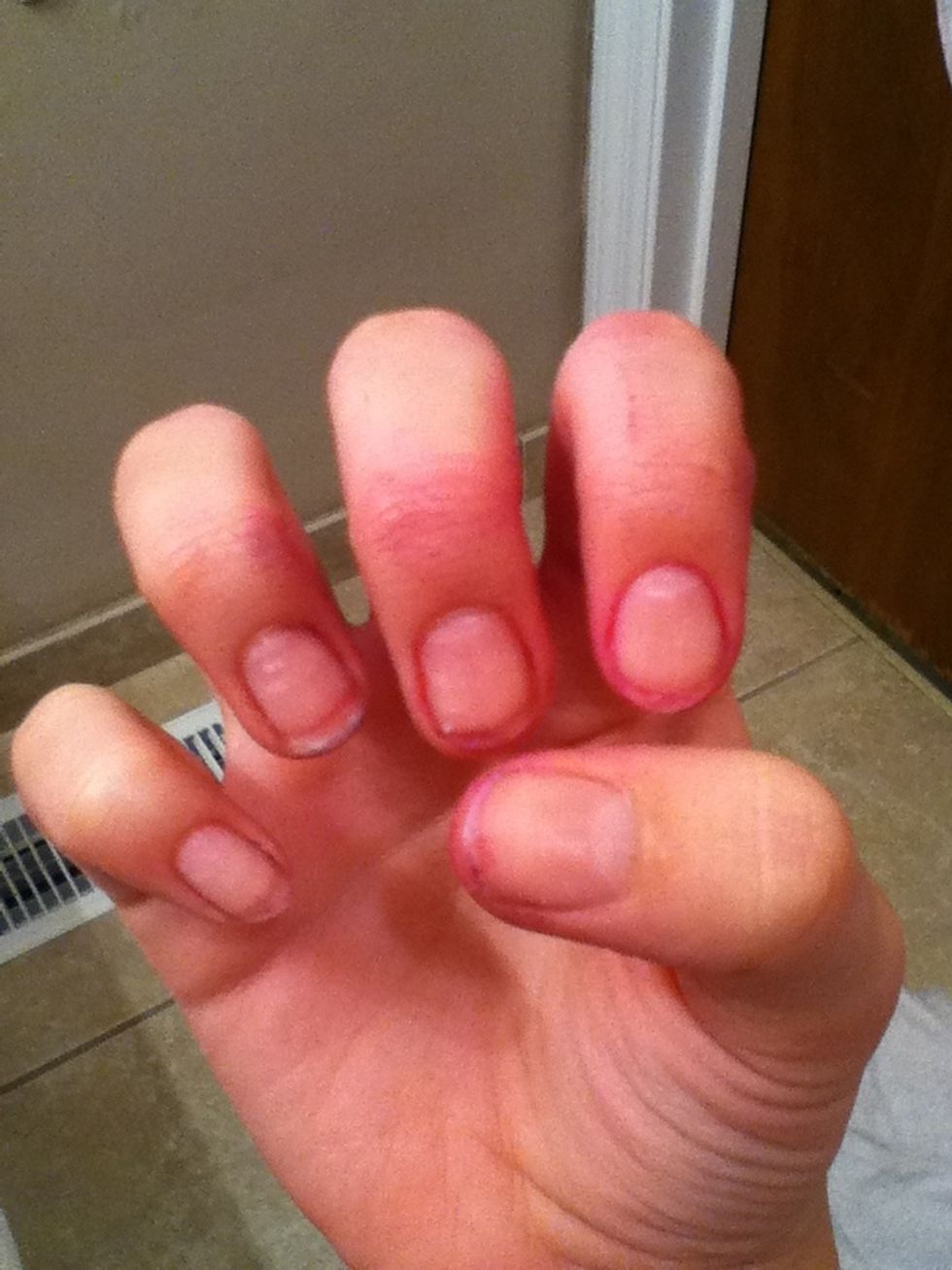 AND BEFORE ANYONE SAYS ANYTHING; I know my fingertips are really pink. We were working with dyes in art today.