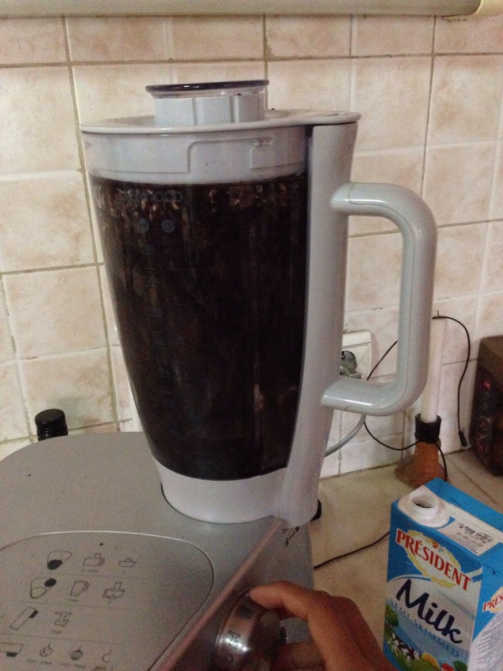And blend again. Add as much ice cream as you need ...