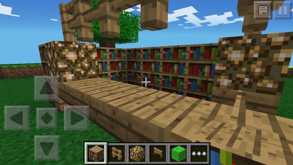 And bookshelves for the walls, it gives more of a bar look