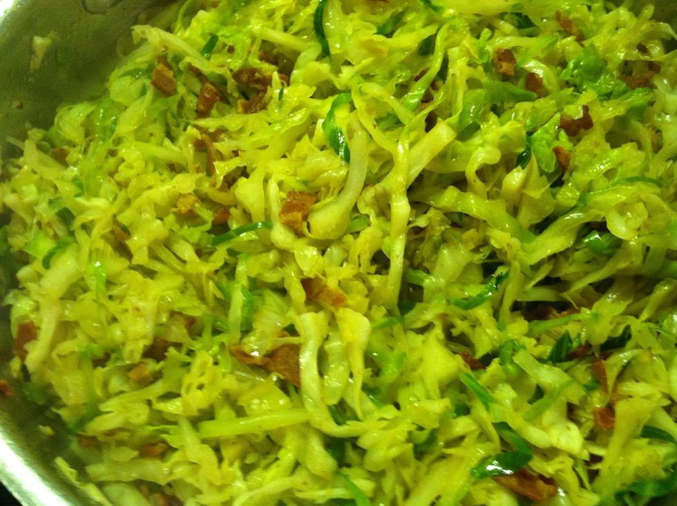 And BOOM. Fried Cabbage. It actually goes quicker than this Snap-guide. Ha
