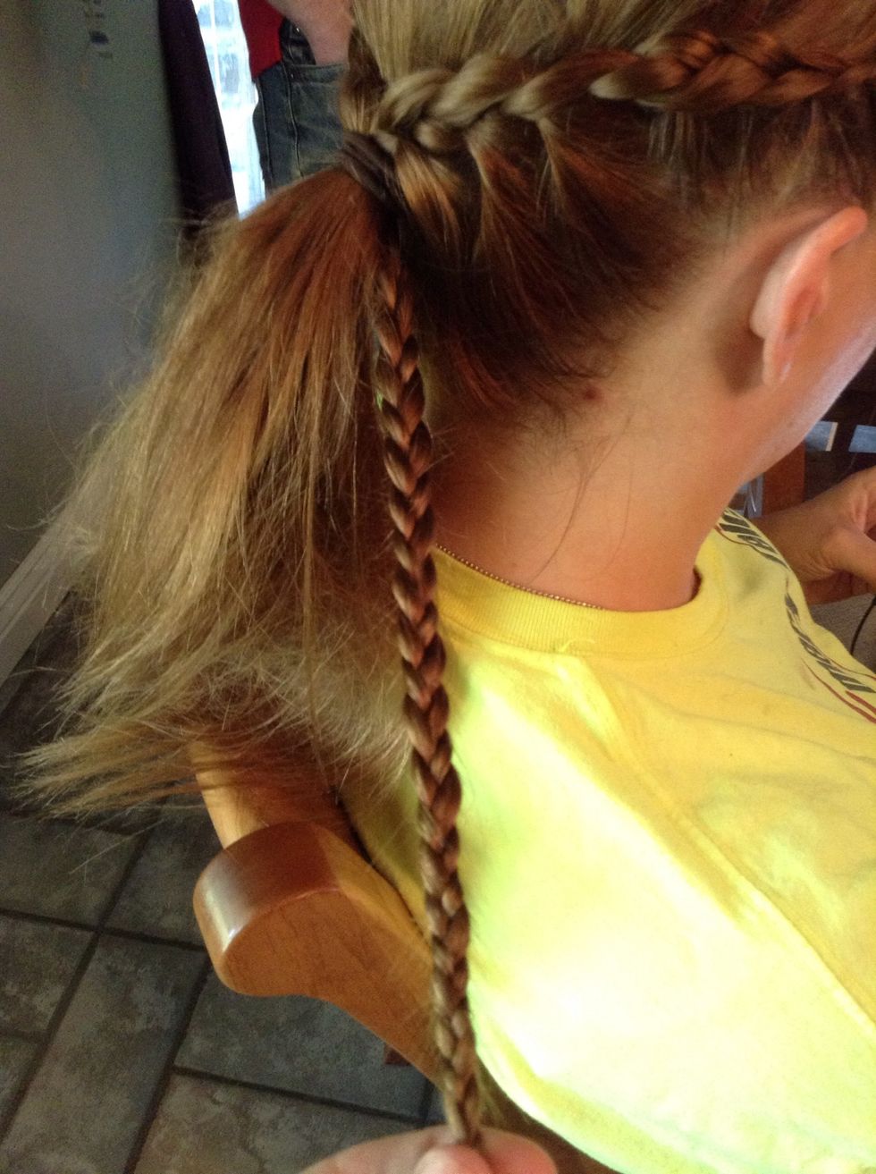 And braid it down to the bottom.