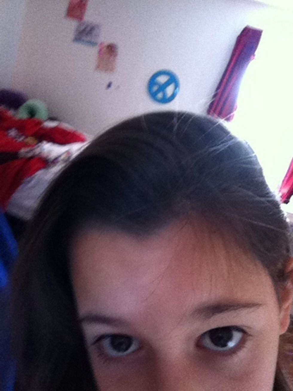 And brush your bangs over to the side.