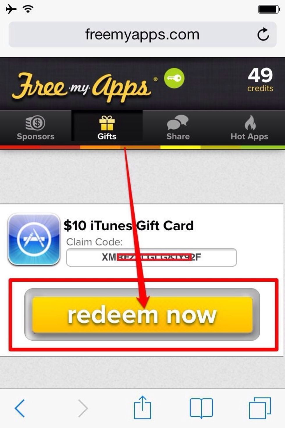 And click "redeem now"
