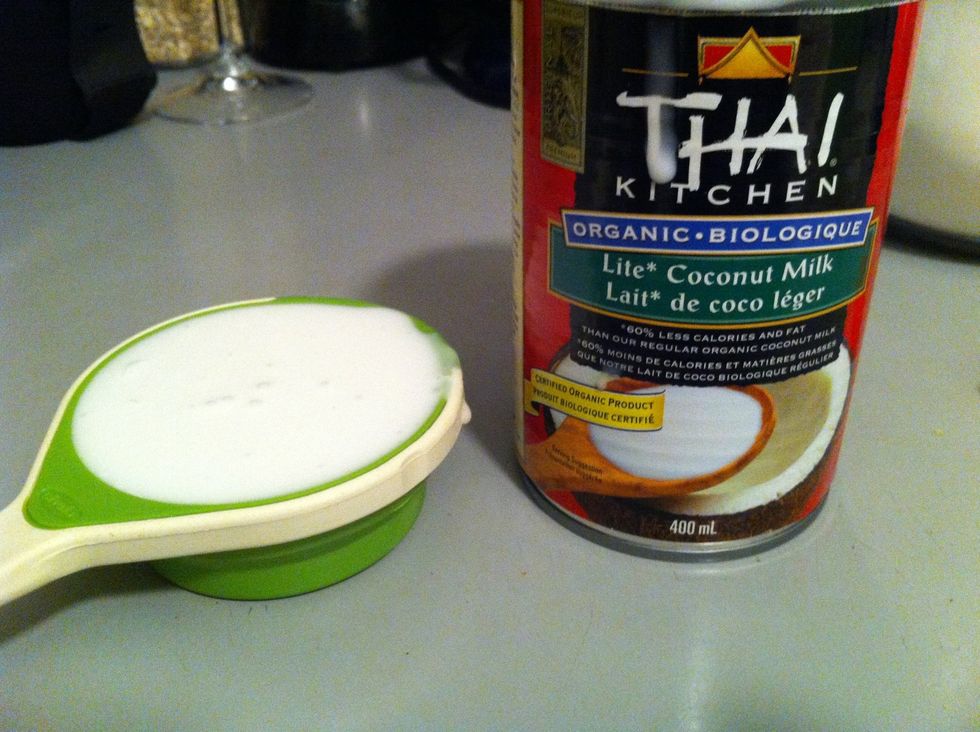 ... and coconut milk in blender.