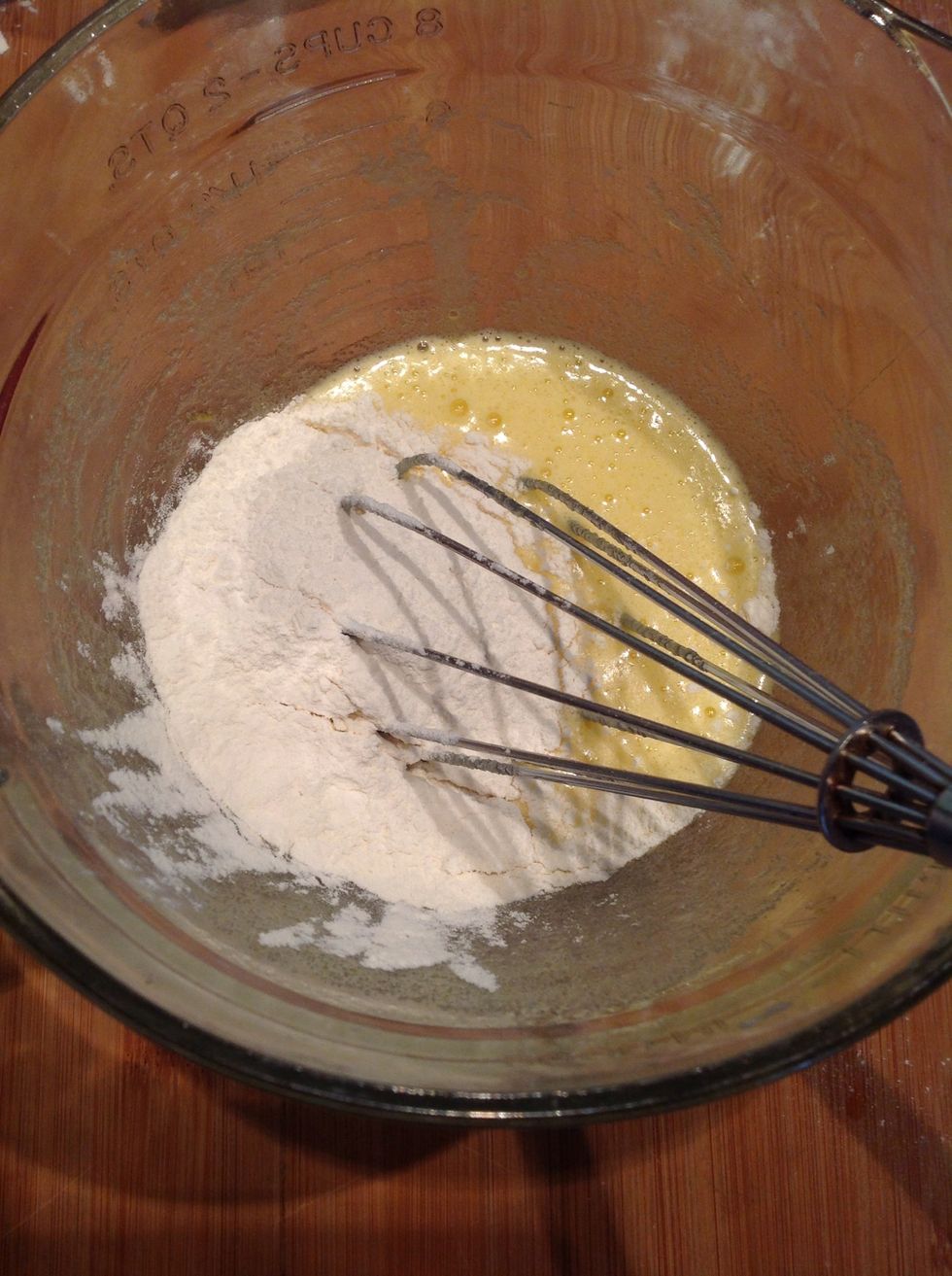 And combine the flour