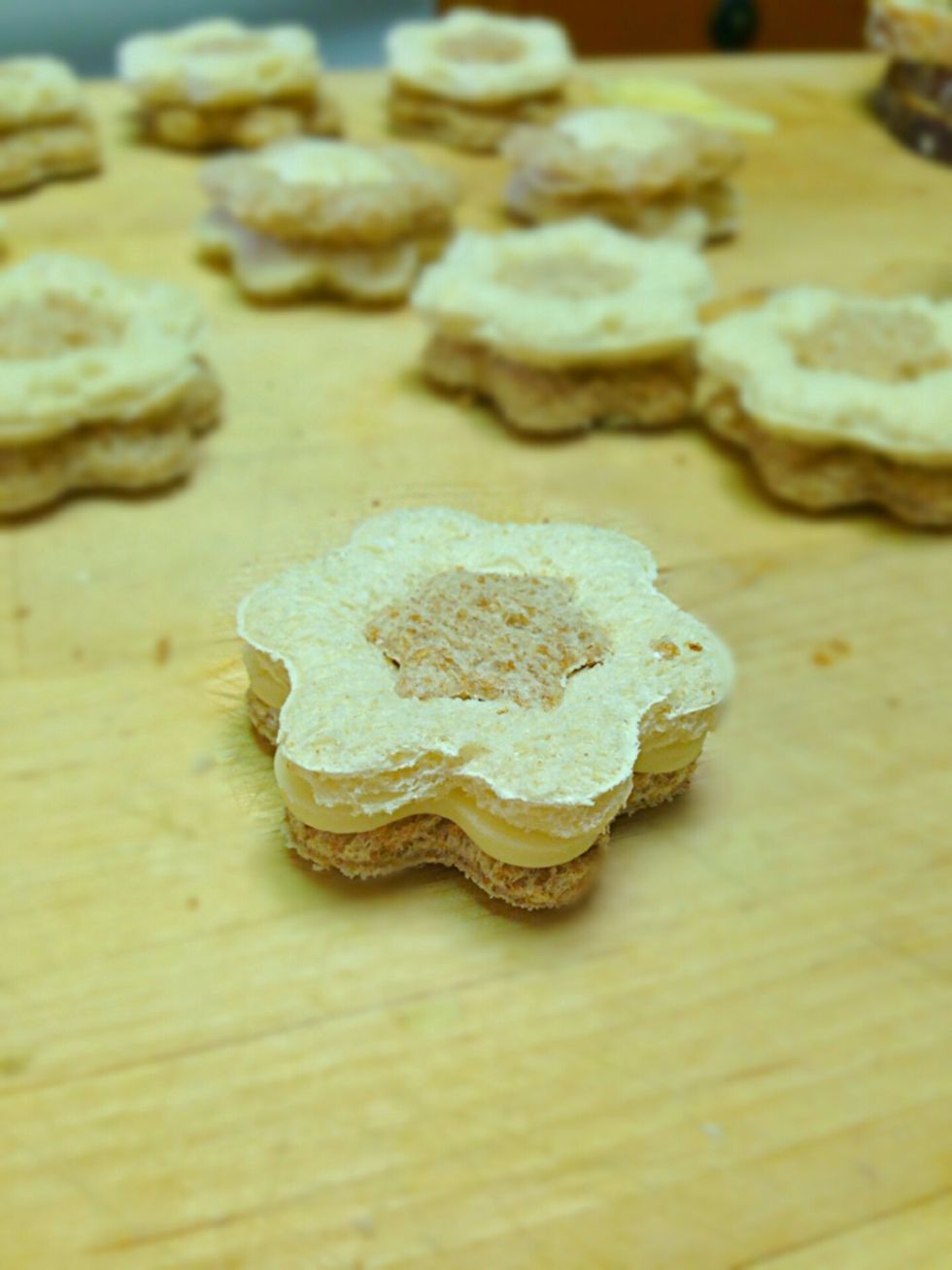 And cover with bread. Press gently