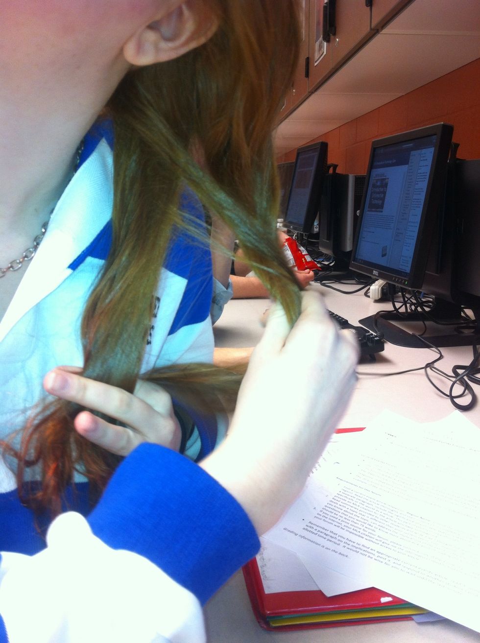 and cross it over the section you took it from and add it to the other section