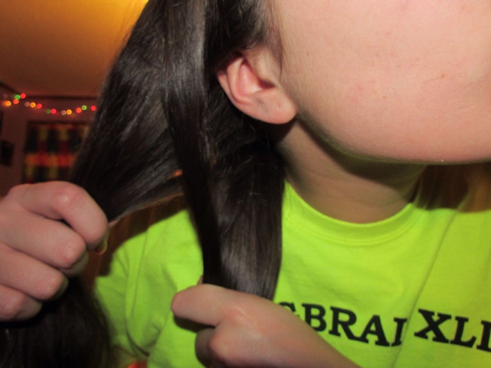 And cross it over to the other side. And by the way, do you notice how when you cross the two sections, that it makes an X in the middle? That exactly what you want to do every time.