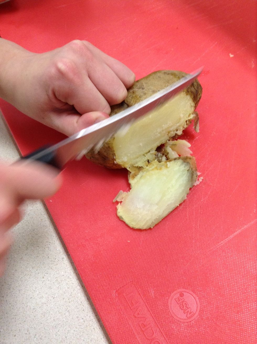 And cut 1/4 off of the potato