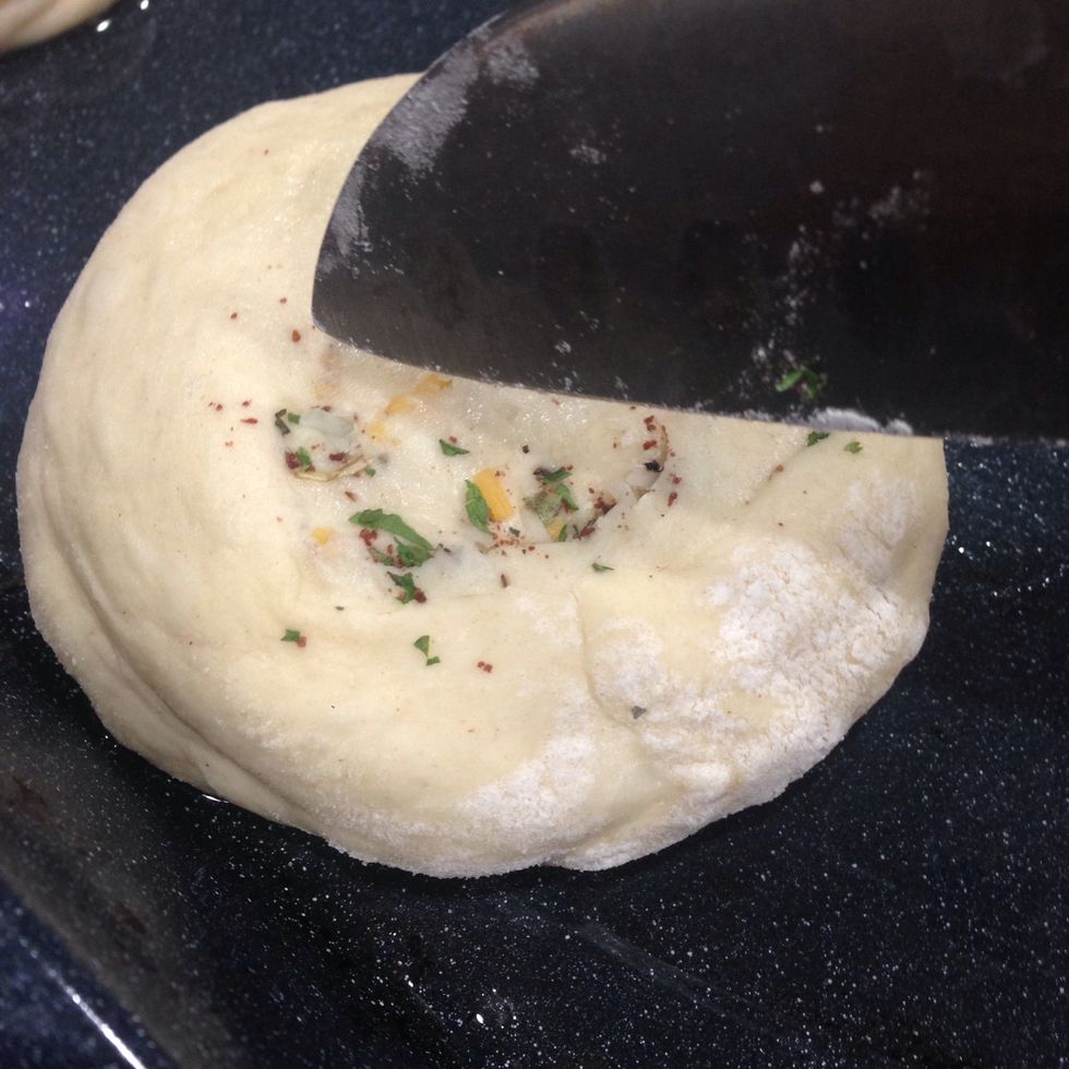 And cut side up with knife.