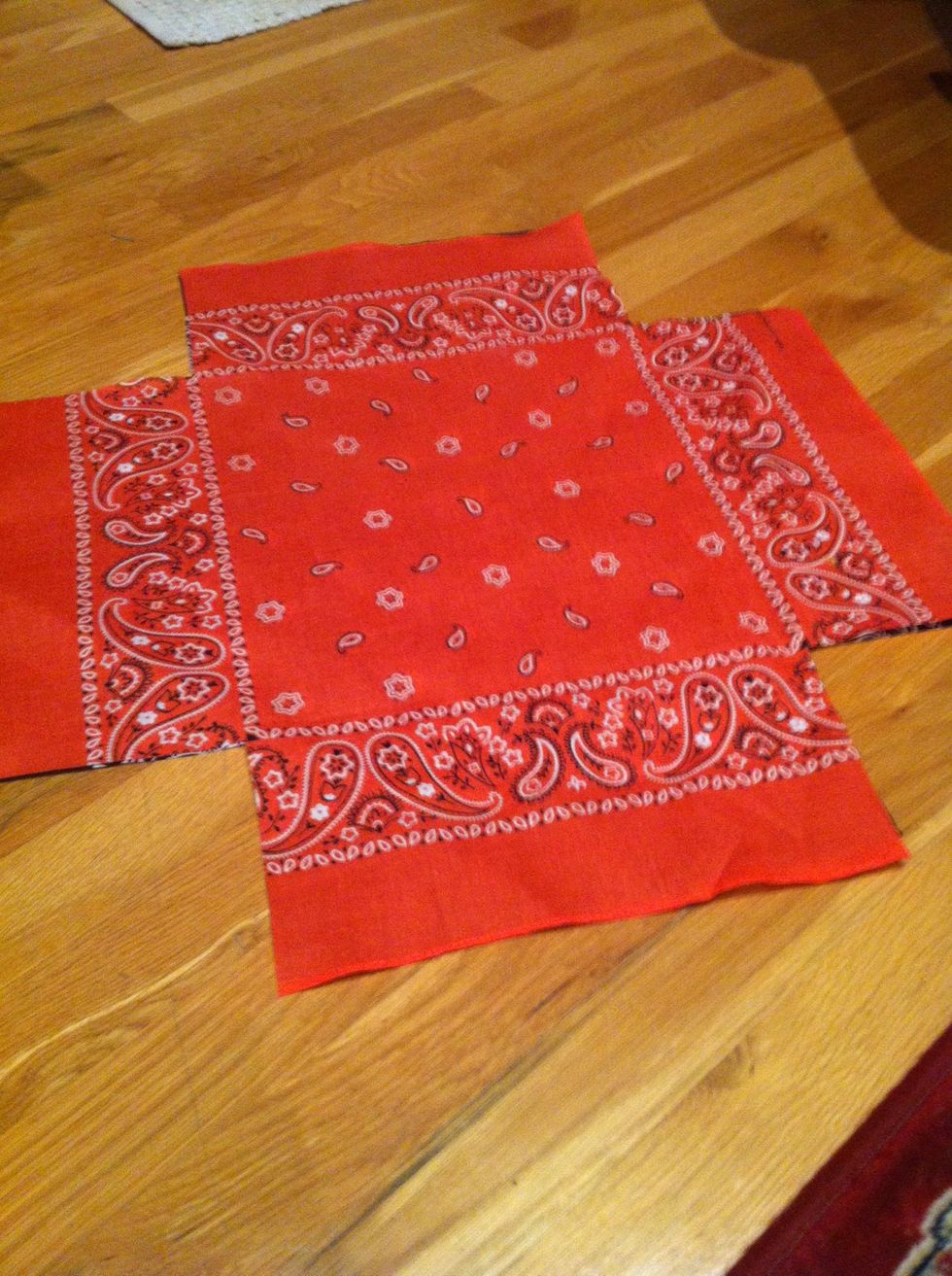 And cut squares at the corners, cutting to line 1
