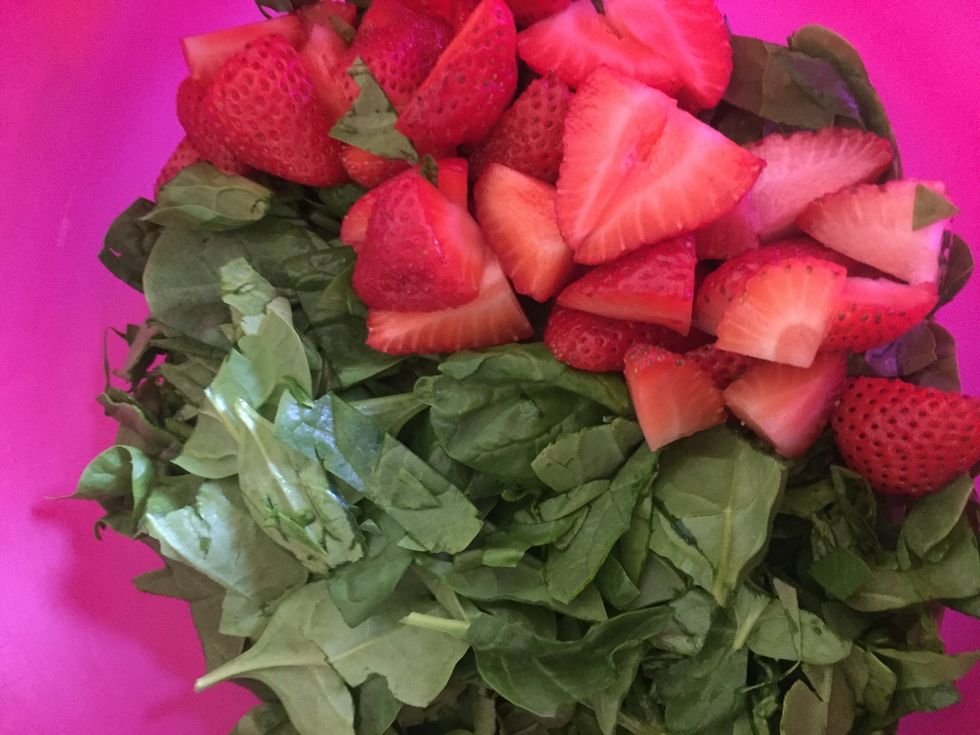 And cut up strawberries (8 oz)