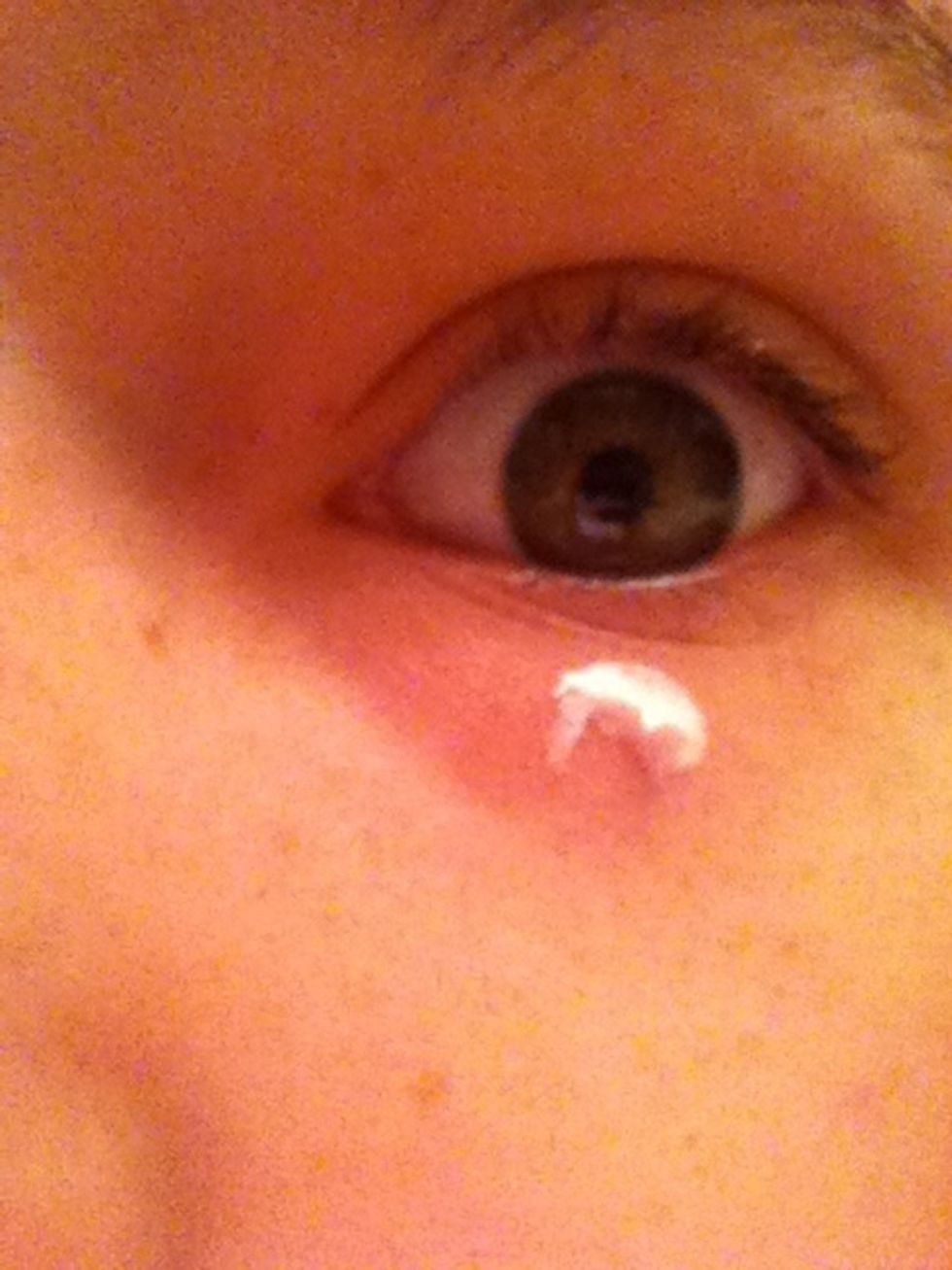 And dab some under your eye.
