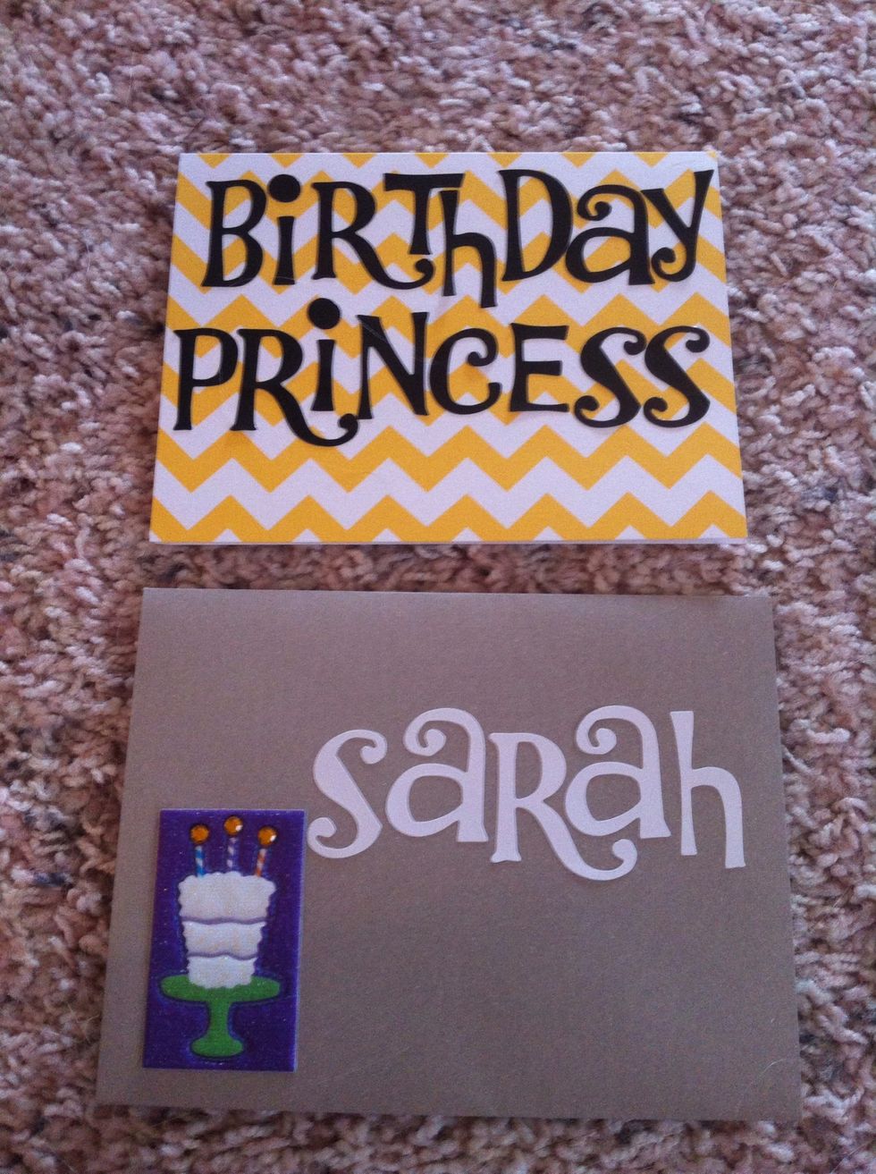 And decorated the envelope with her name and a little bit of birthday stickers.
