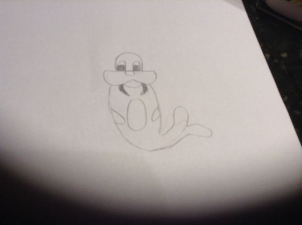 And draw 2 little flippers