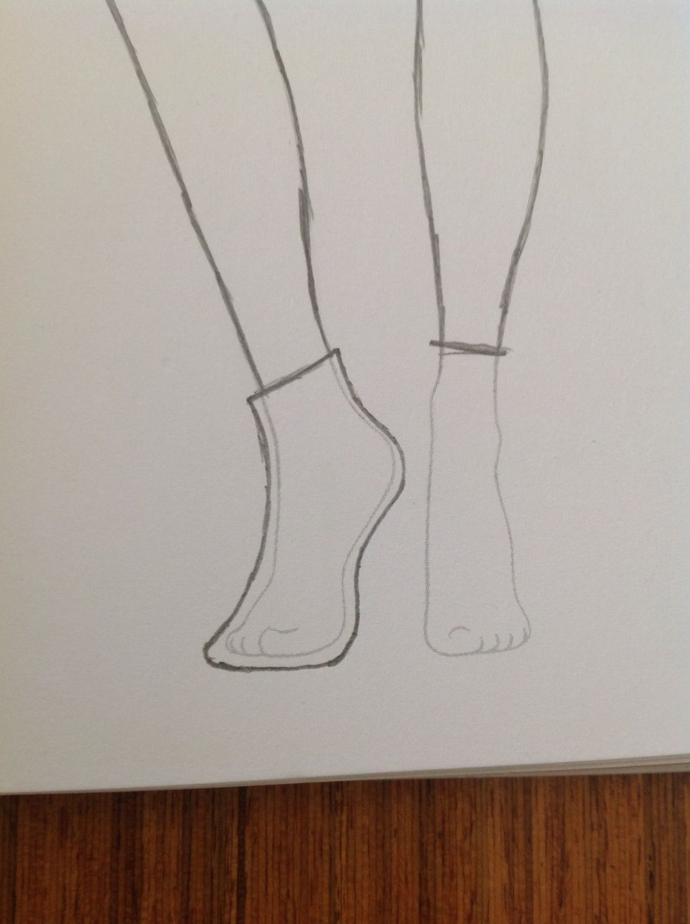 And draw a fat sock shape