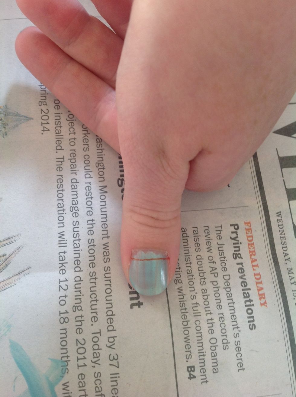 And draw a line at the top of the nail