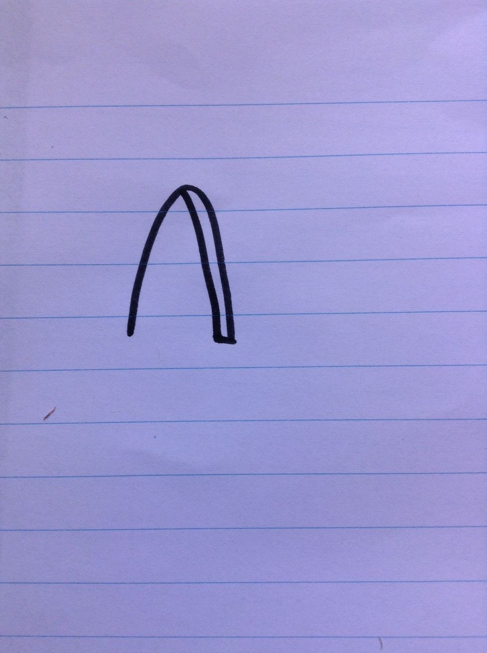 And draw a second line on the down stroke