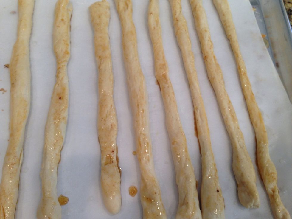 And drizzle some of the butter mixture on them