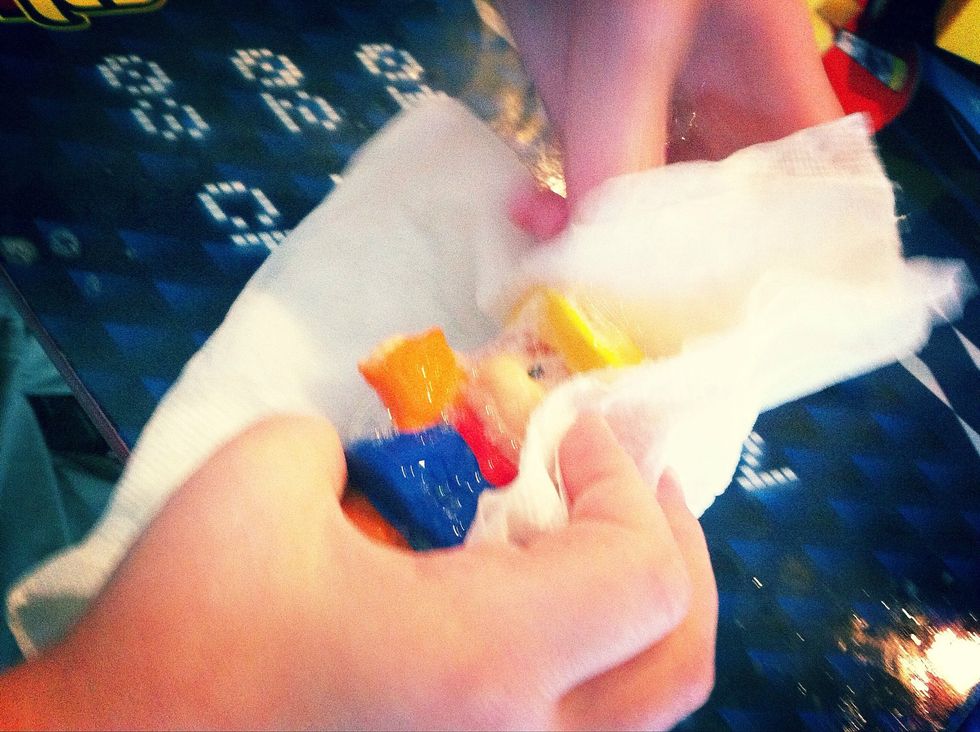 ...and dry with a towel! Super fun (and clean) indoor or outdoor play!