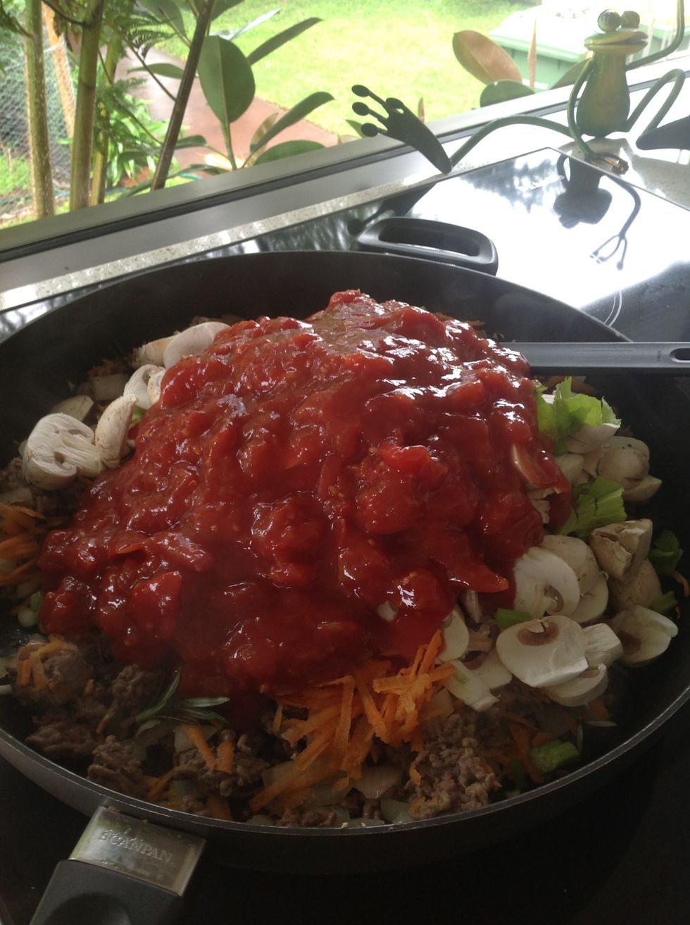 And dump in pan (kidding, tip it in carefully ;) )