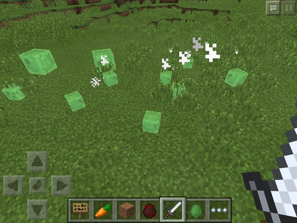 And even smaller ones! These baby Slimes can't hurt you though, so the threat is gone!