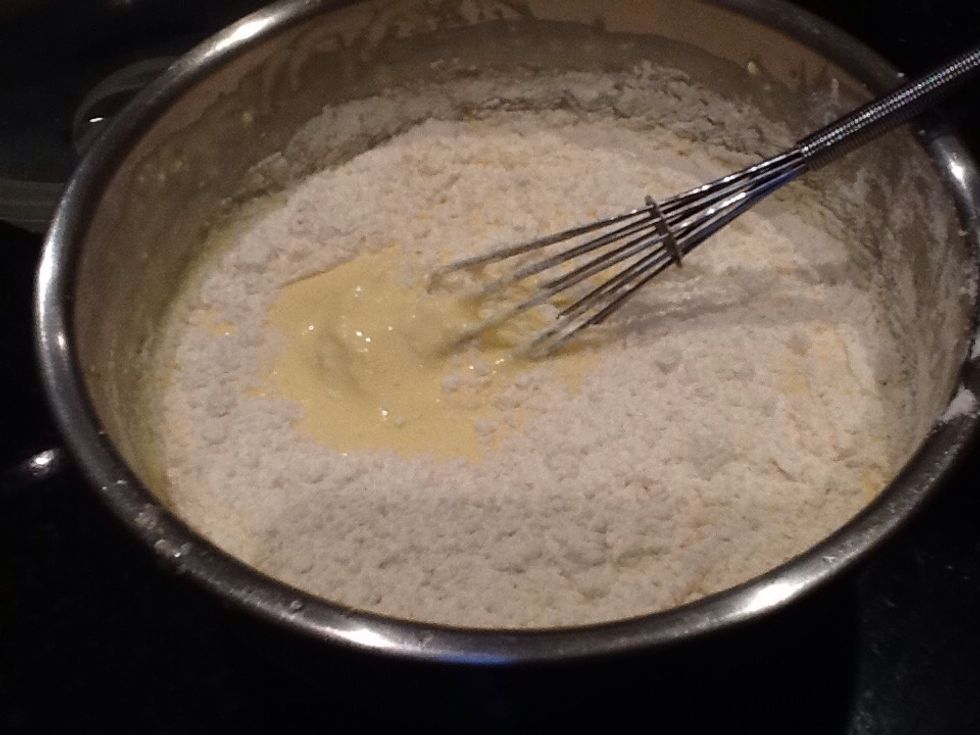 And finally add flour to make the mixture