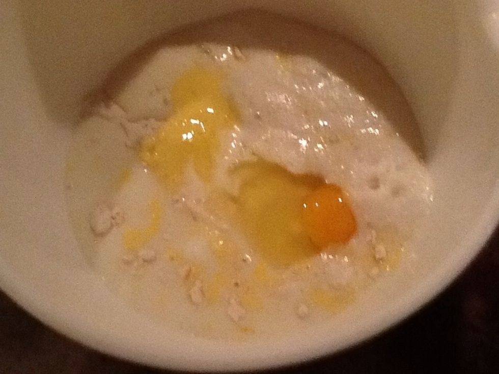 And finally last but not least add the egg