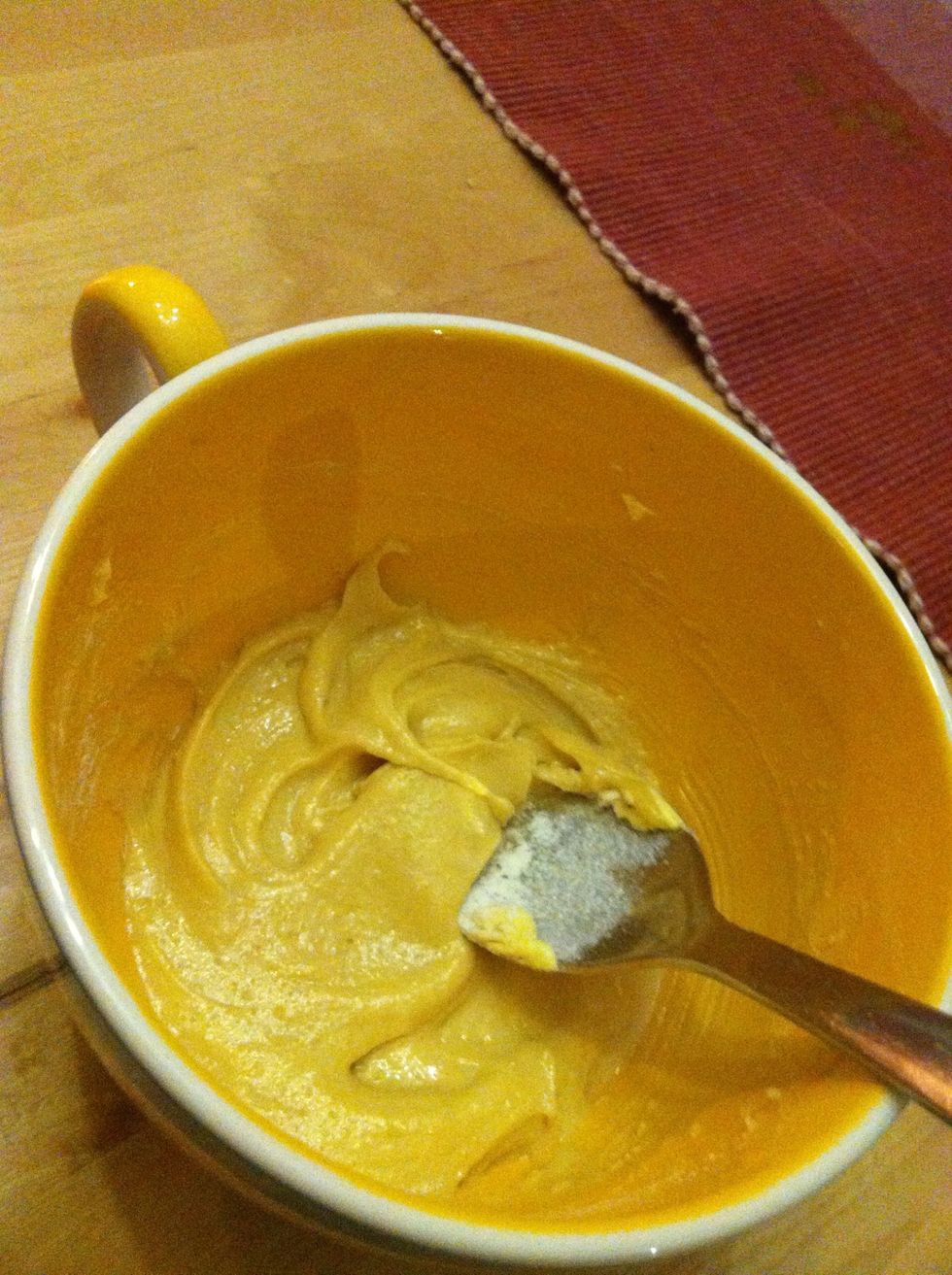 And finally mix in the flour to make it... Like a cookie! The recipe says to use plain/all-purpose flour but self-raising worked when I used it :)