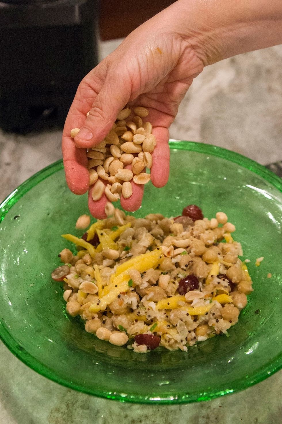 ...and finally the peanuts. Stir everything together well. Set it aside