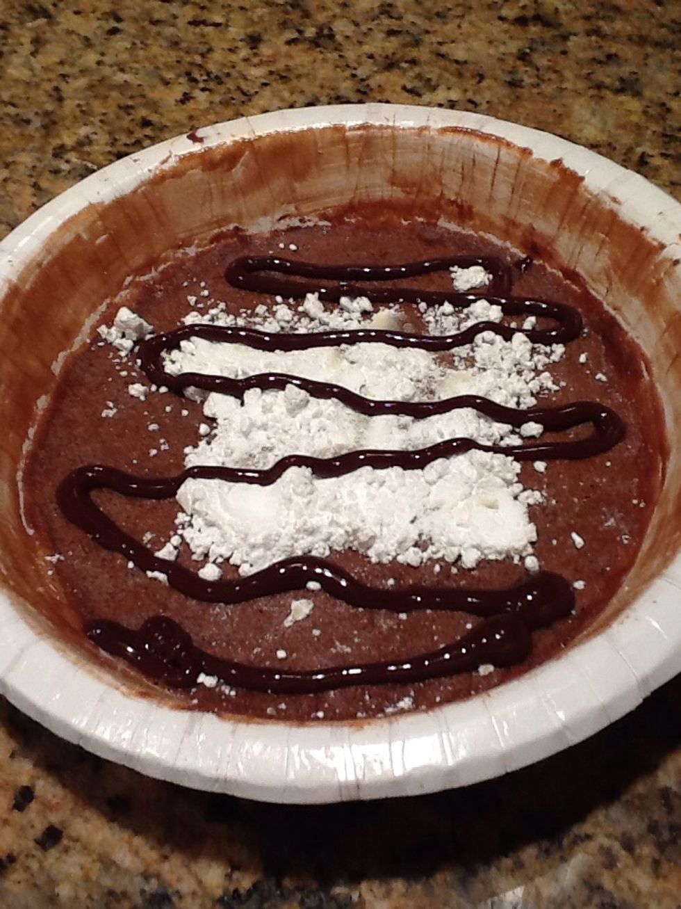 And finally to top it off some chocolate syrup!