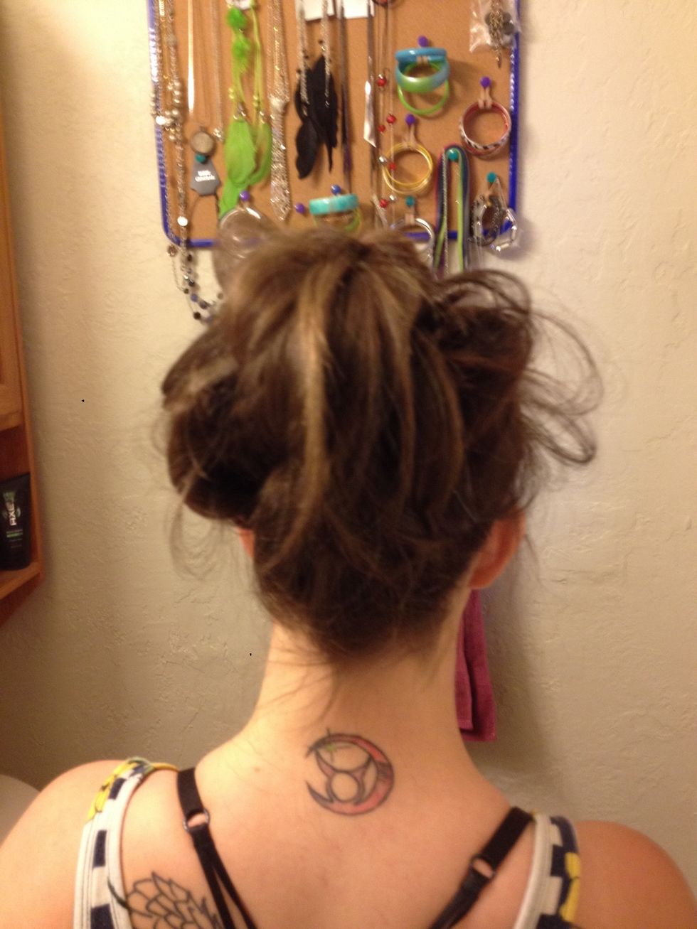 And finish with the forth and your hair is finished! This is where you can go back through and tweak and add your own touch. Spread them out, add more fluff, etc...