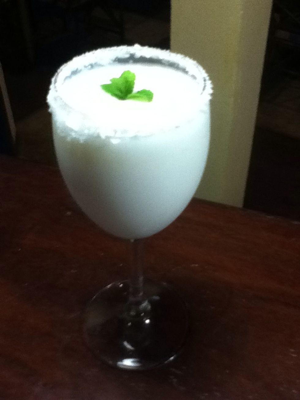 And finish with the mint leaves.