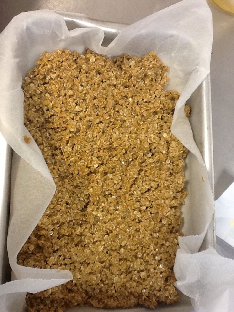 And flatten it out evenly so it all cooks at the same time and place in the oven at 180 for 20 minutes