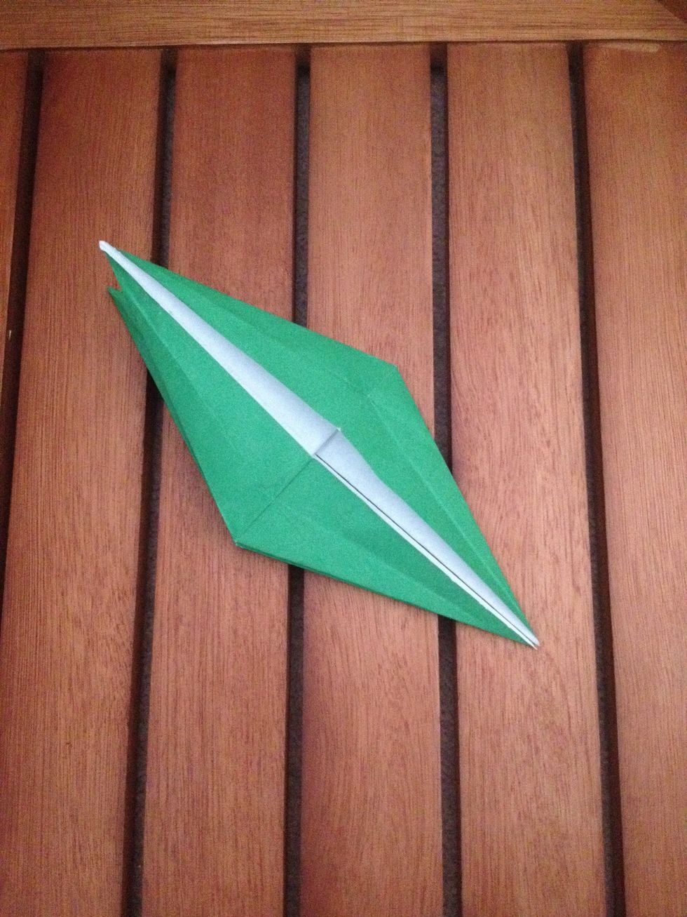 And flatten. You've now made your bird base. Not much left!