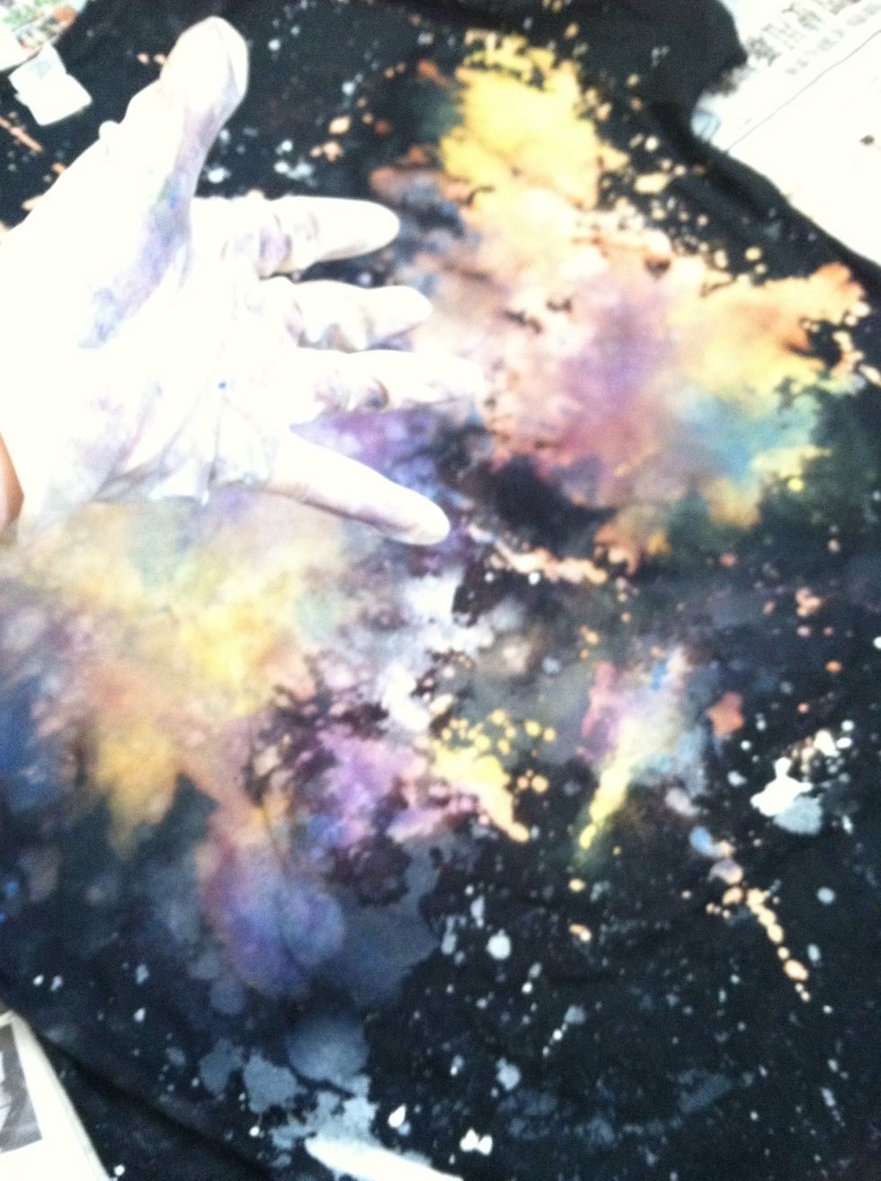 And flick the solution onto your shirt! Don't be afraid!