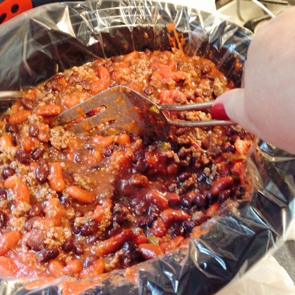 And fold it all together.  I say fold because I'm lazy and using the spatula.  Plus it makes clean up quicker.