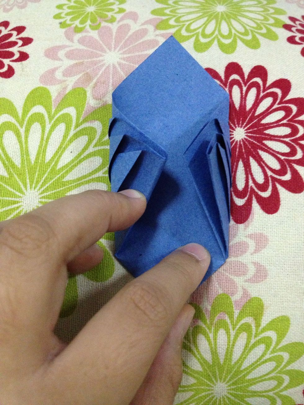 And fold the other side to the center too.