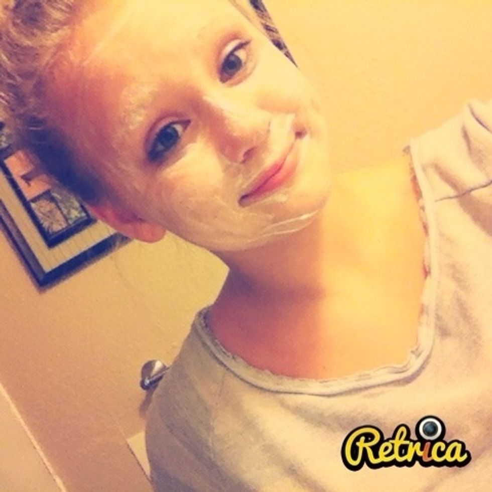 And follow the directions for your deep cleansing wash. Mine says to either start with a dry or wet face, apply with fingertips, and rinse, then pat dry. I started with a wet face.