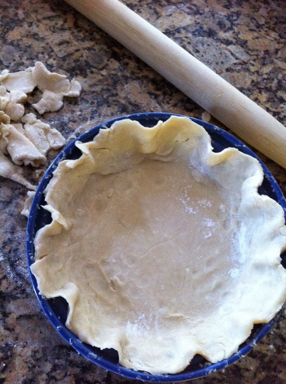 And form to your design  I like a more rustic looking pie shell. I don't pinch or fork the edges