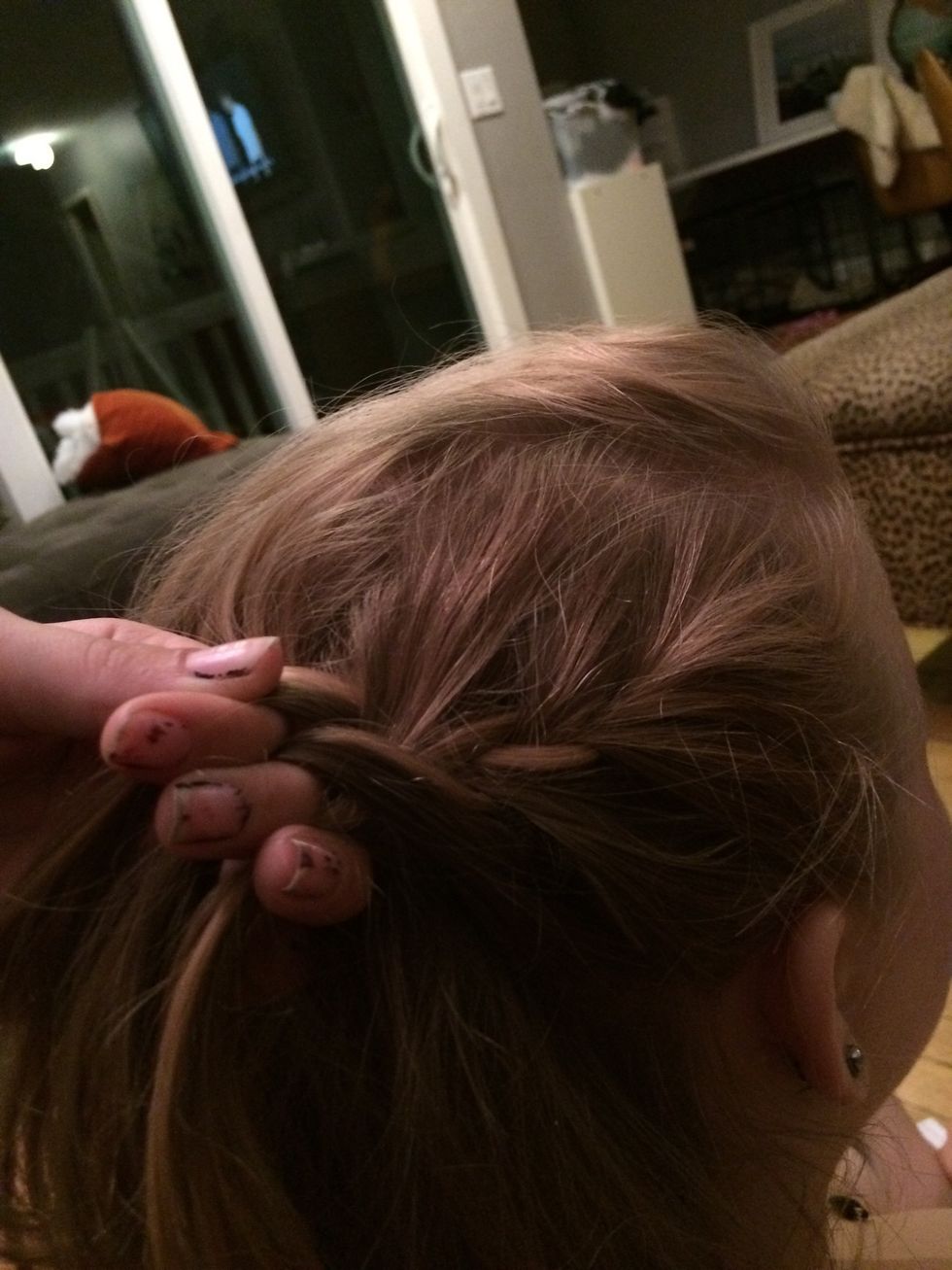 And French braid until a little past the ear (if you don't know how to French braid then check out my other guide on how to French braid)