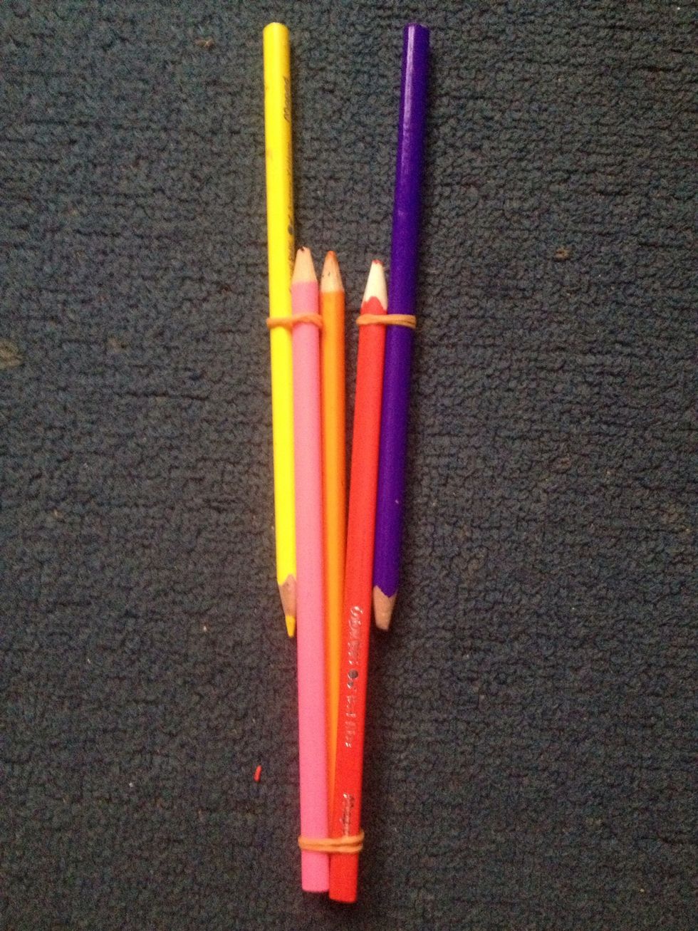 And get another 2 long pencils and tie like this..