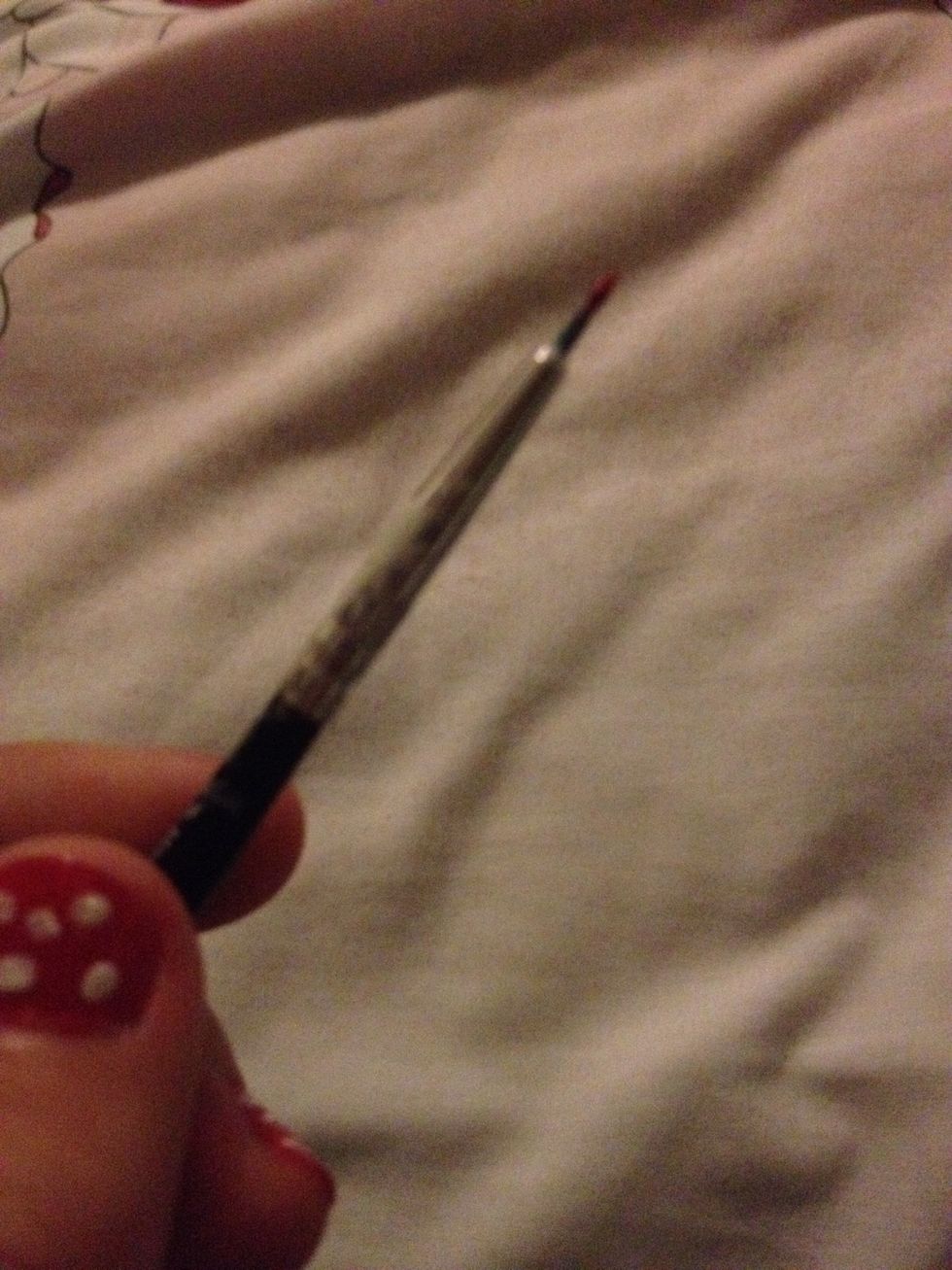 And get red polish on the dot tool