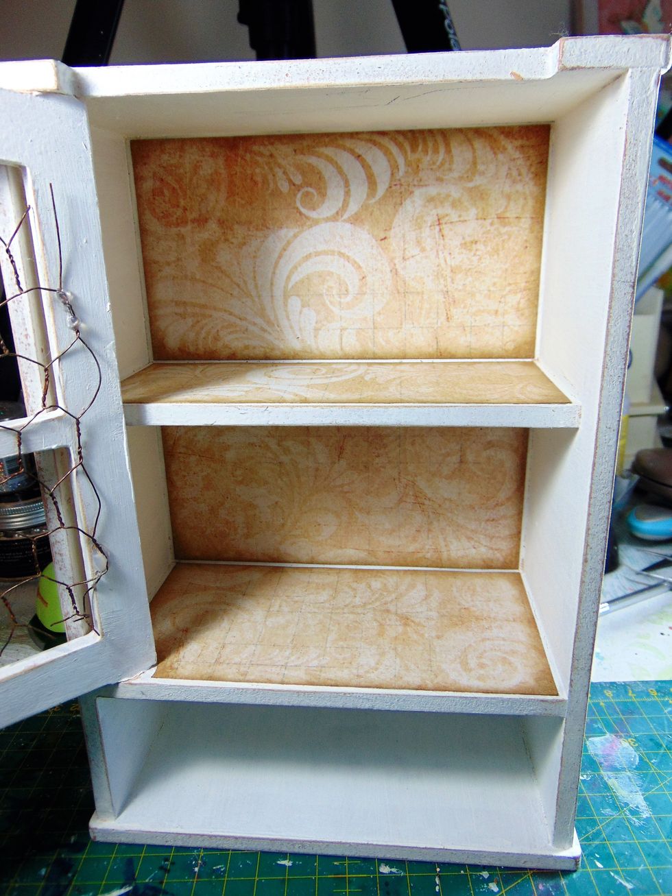 .... and glue into the hutch like so.