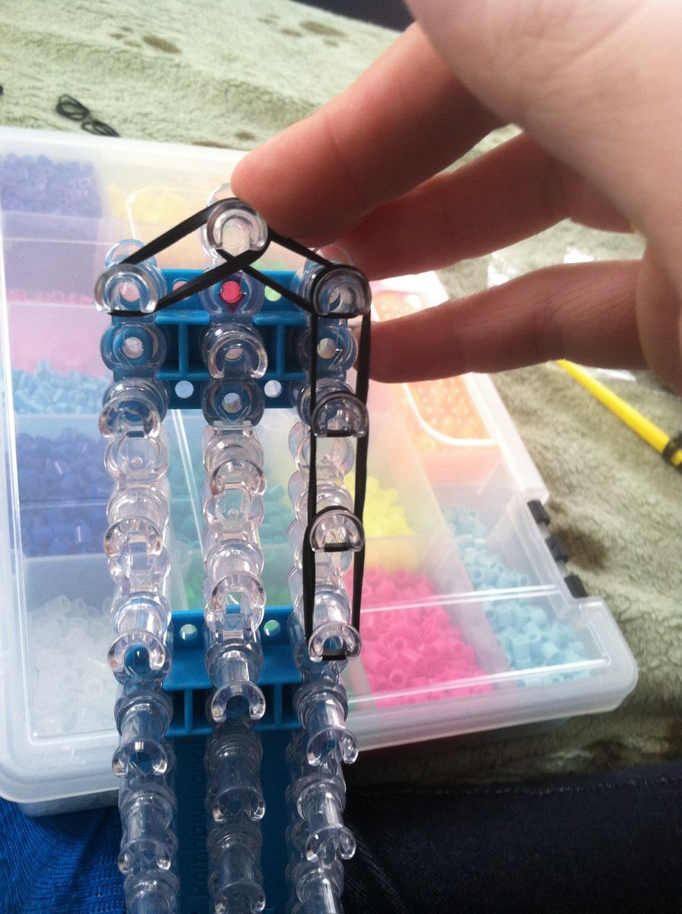 And go back to the top and place a double diagonal band to the left