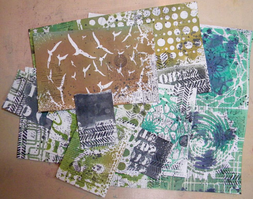 And here are all of my leftover patterned papers! So guess what? I made some cards!!