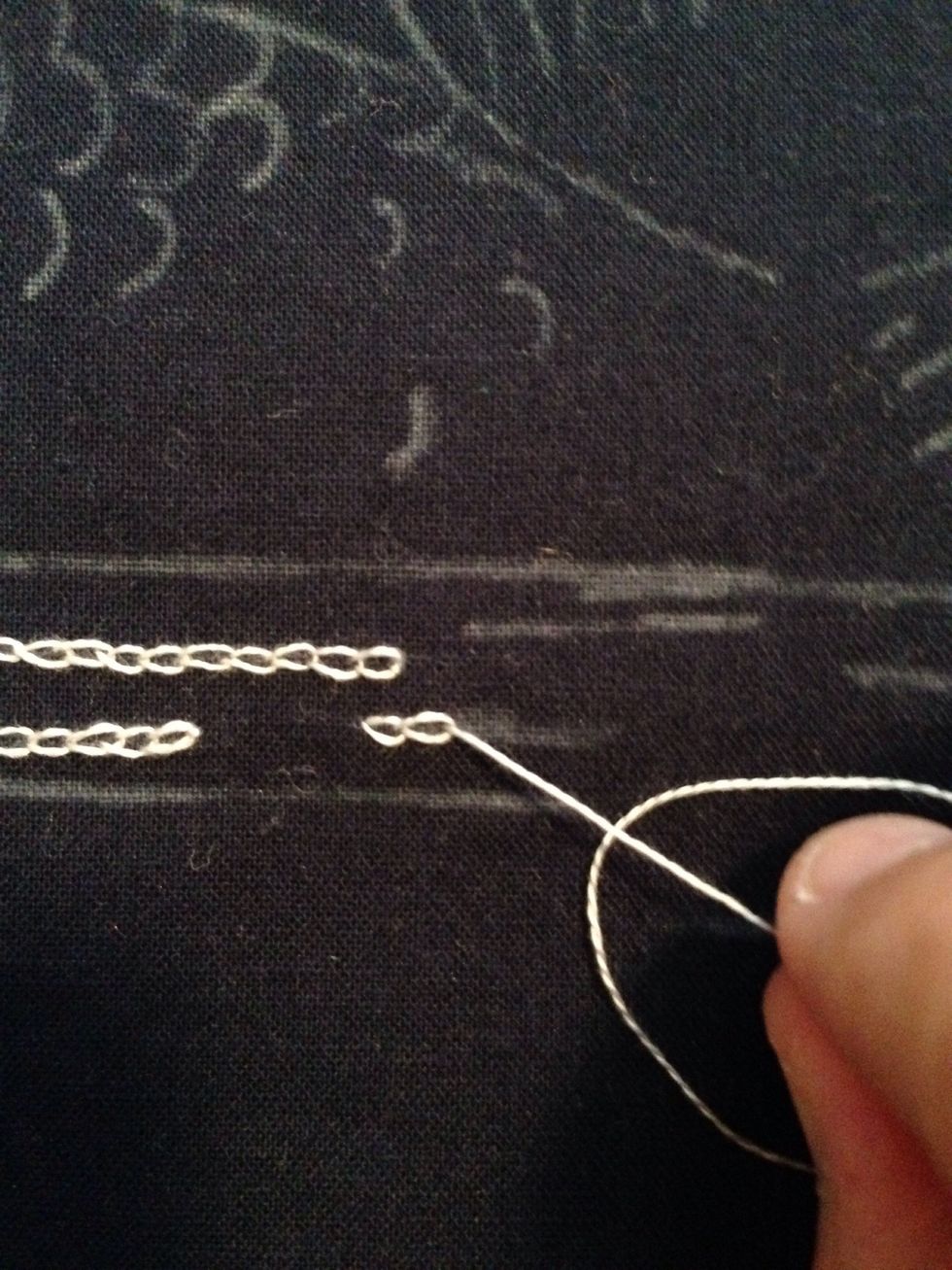 And here is my second chain stitch.