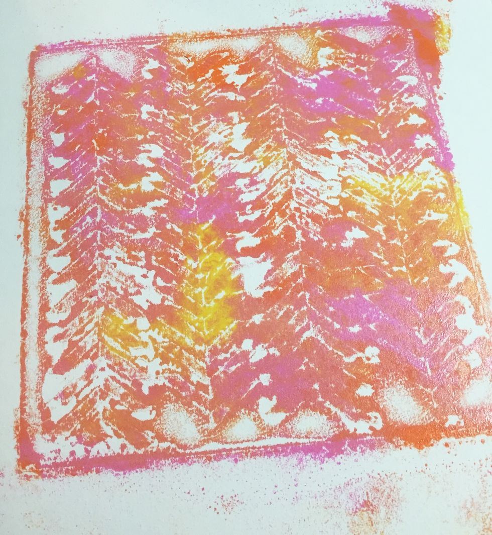 and here is the ghost print that was made once stencil was removed.