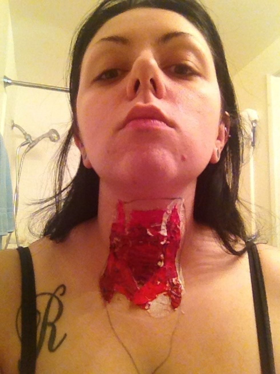 And here is the throat muscles. I used an anatomy image to get an idea of what it may really look like inside the throat.